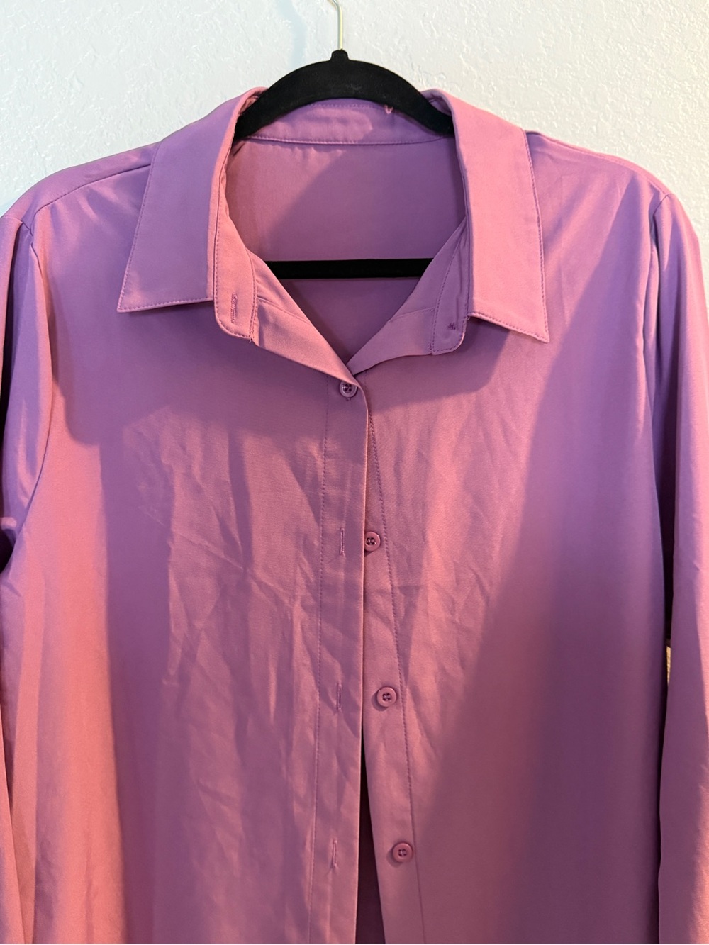 Women’s Purple Button-Up Dress Shirt